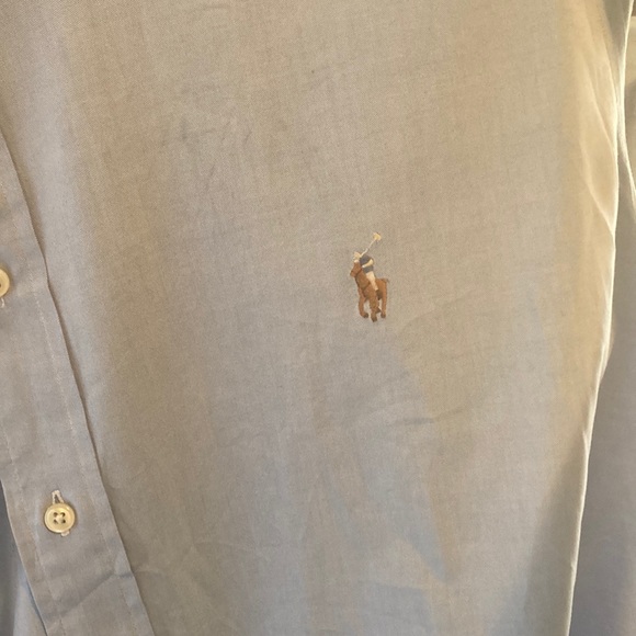 Blue polo Ralph Lauren shirt 17 1/2   36/37 tall - Picture 4 of 5